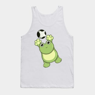 Frog at Soccer as Goalkeeper with ball Tank Top